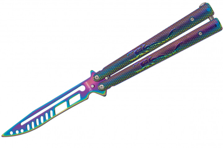 Mock butterfly knife, Training - Balisong Rainbow I (24 cm)