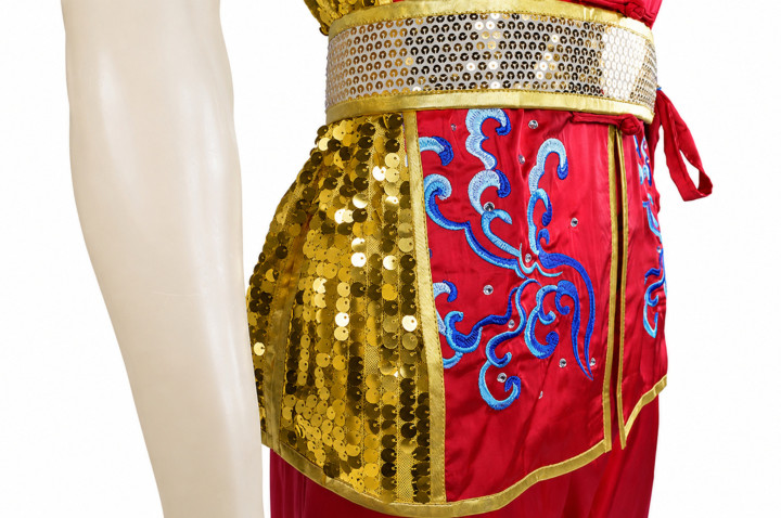 HanCui Chang Quan Competition Outfit, Red & Gold Dragon