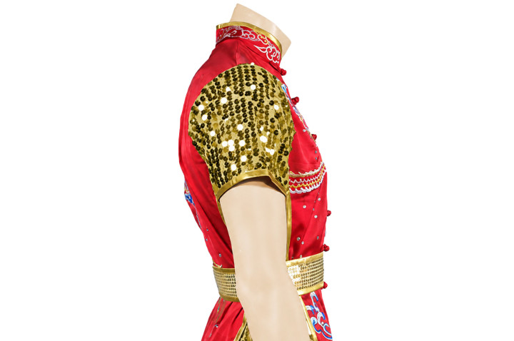 HanCui Chang Quan Competition Outfit, Red & Gold Dragon