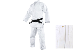 Kimono de judo, Millenium com faixas douradas - J990_STP, Adidas (gola amarelada)