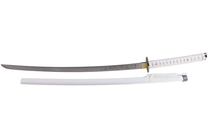 Katana Iaïto Blanc & Lame gravé