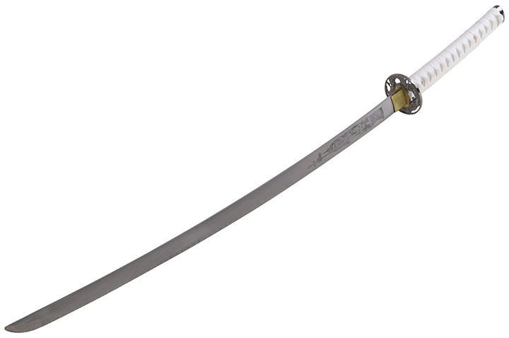 White Katana Iaito & Engraved Blade