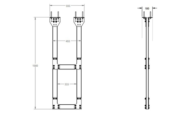 Potence Plafond pour Rail coulissant | NineStars®