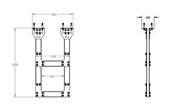 Potence Plafond pour Rail coulissant | NineStars®