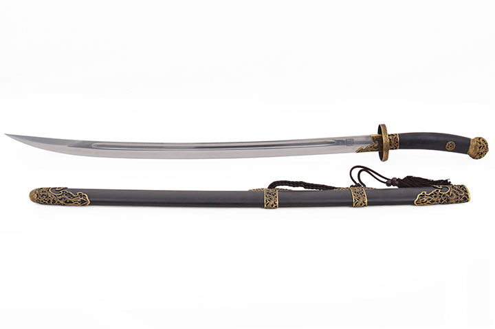 Sabre da Dinastia Qing - Aço Damasco, Rígido Afiado