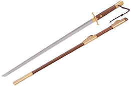 Tang Broadsword, Palatial - Damascus Steel, LK Chen Forge