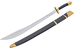 Kungfu Initiation Broadsword, Black model - Semi-Flexible