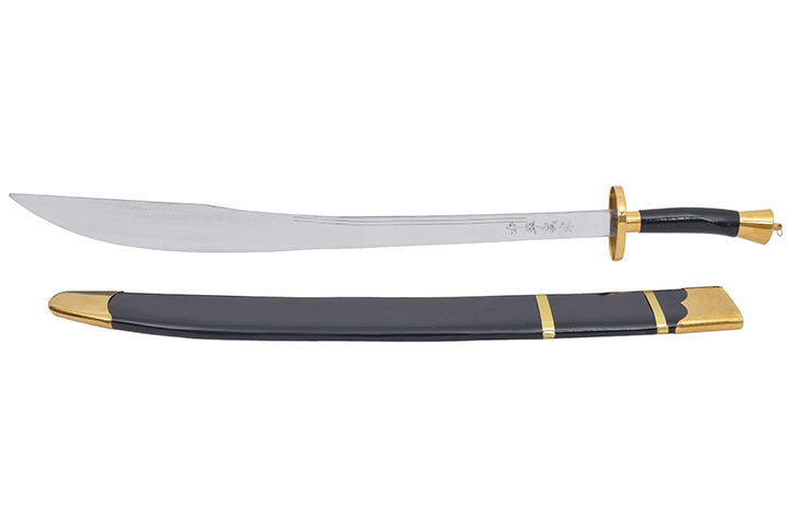 Kungfu Initiation Broadsword, Black model - Semi-Flexible