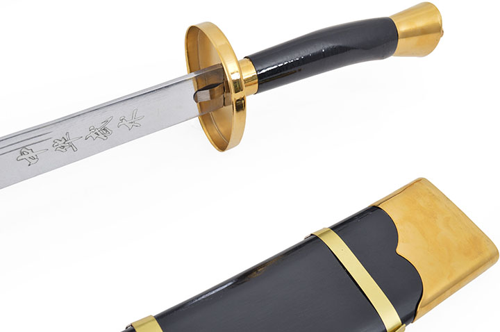 Espada de iniciação Kungfu, Modelo preto - Semi-flexível