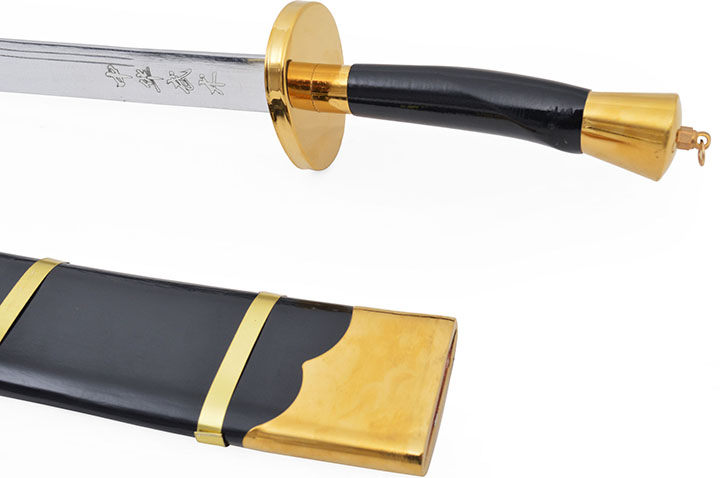 Espada de iniciação Kungfu, Modelo preto - Semi-flexível
