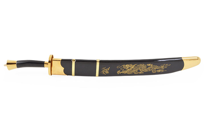Kungfu Initiation Broadsword, Black model - Semi-Flexible