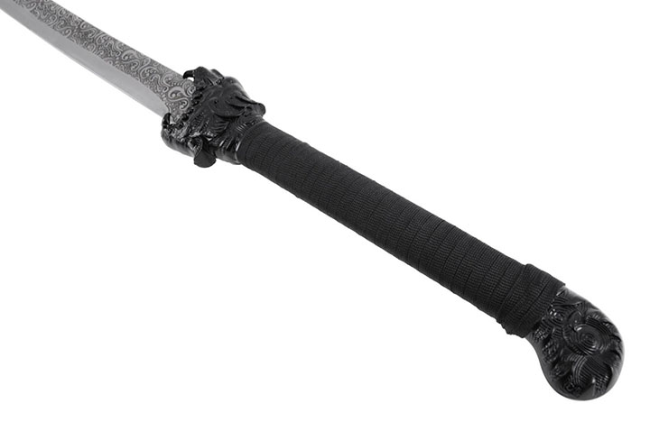 Sabre da Dinastia Qing - Liuyedao com cabeça de tigre, rígido afiado