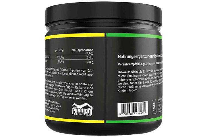 Suplemento alimentar, Vegan - Creatina, Phantom Athletics