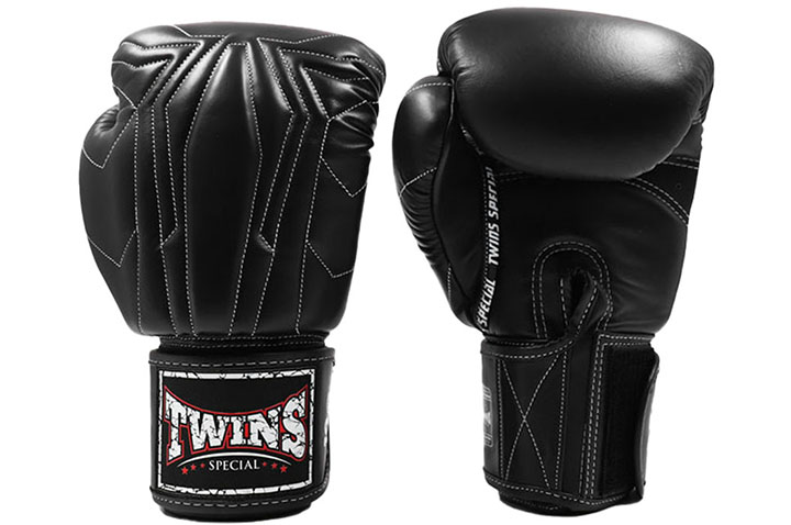 Guantes de Boxeo, Cuero - BGVL 14 Black, Twins
