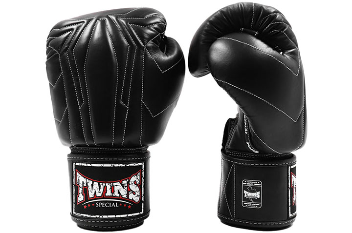 Guantes de Boxeo, Cuero - BGVL 14 Black, Twins