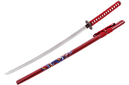 Katana Iaïto Dragon, Rouge & Tressage rouge
