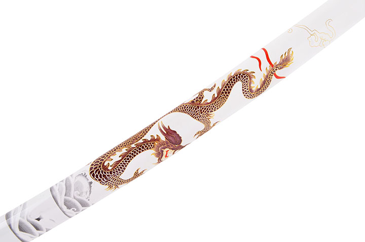 Katana Iaïto Dragon Doré, Blanc & Tressage Noir