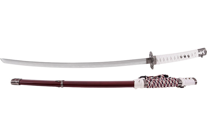 Katana Tachi, Burgundy & White - Semi-Sharpened