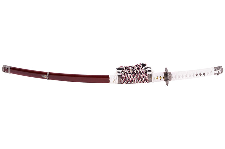 Katana Tachi, Burgundy & White - Semi-Sharpened