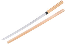 Katana Shirasaya en Bois - Droit & sans garde