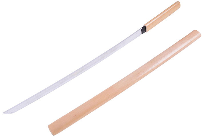 Katana Shirasaya en Bois - Droit & sans garde