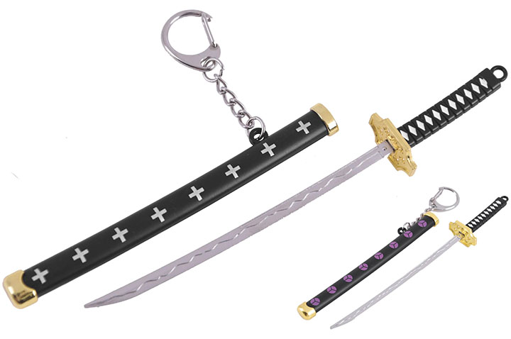 Llaveros y abrecartas katana, Negro con motivos - One piece