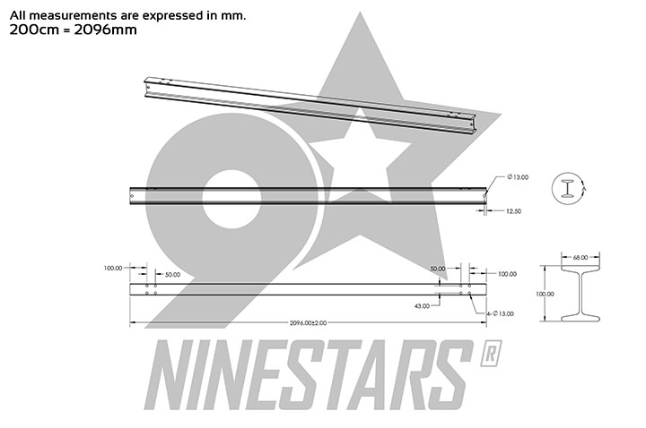 Rail for punching bag, 100% Customizable | NineStars®