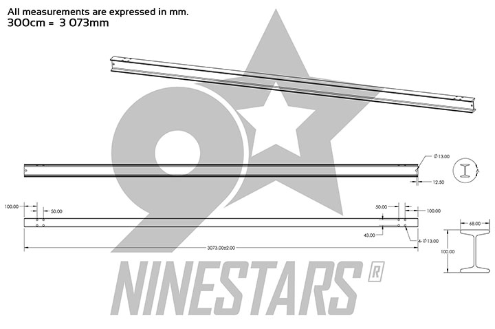 Rail for punching bag, 100% Customizable | NineStars®