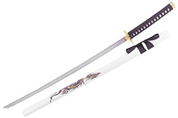 Katana Iaito Dragão Trança Dourada, Branca e Castanha