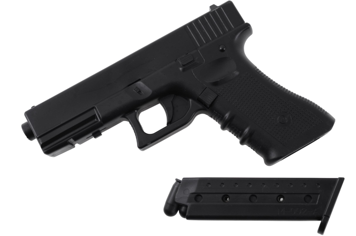 Pistola de borracha, modelo com carregador (Falha do carregador)