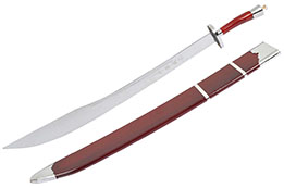Kungfu Initiation Broadsword, Red model - Semi-Flexible