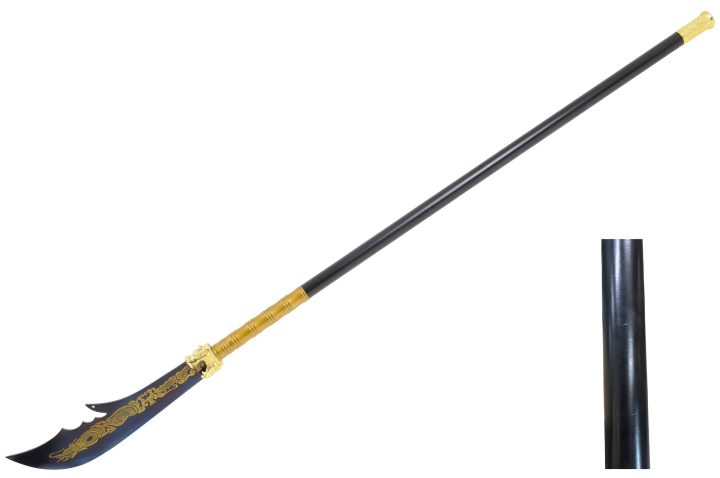 Naginata Haut de Gamme, Bleu & Or (Manche abimé)